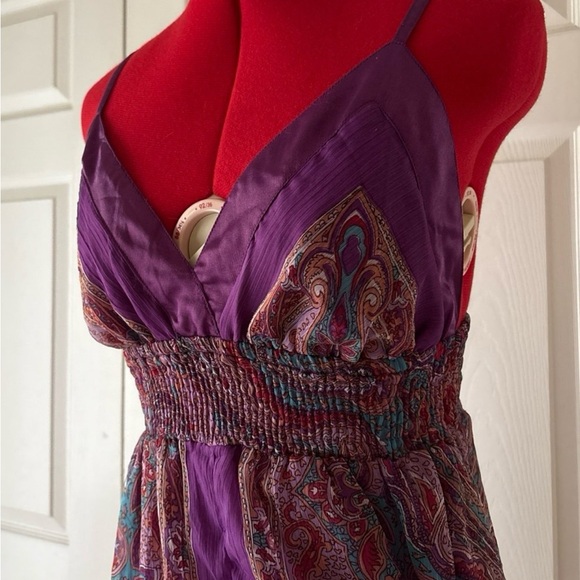 Purple Ruched Halter Maxi Dress - Picture 5 of 6